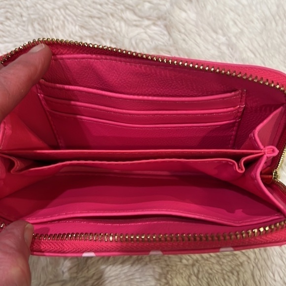 Pink Polka Dot Wallet with Zip Closure - Picture 6 of 8